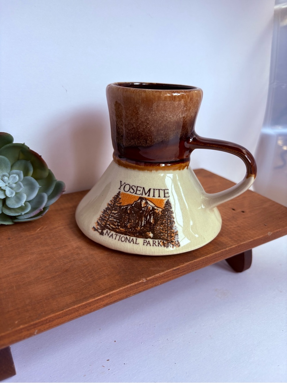 National Park Brown and Cream Ceramic Coffee Dripper Mug
